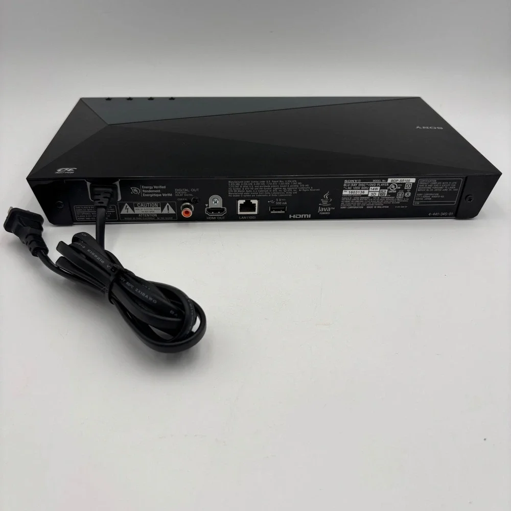Sony Blu-ray Player BDP-S5100 Black Excellent 3D Wi-Fi Streaming DVD Player